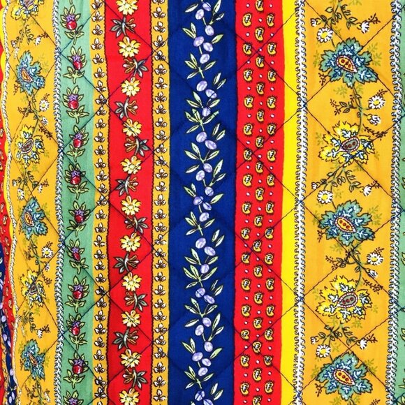 Vintage Cotton Quilted Hanging Garment Bag 48x25 Indonesia Blue Interior - Picture 5 of 10